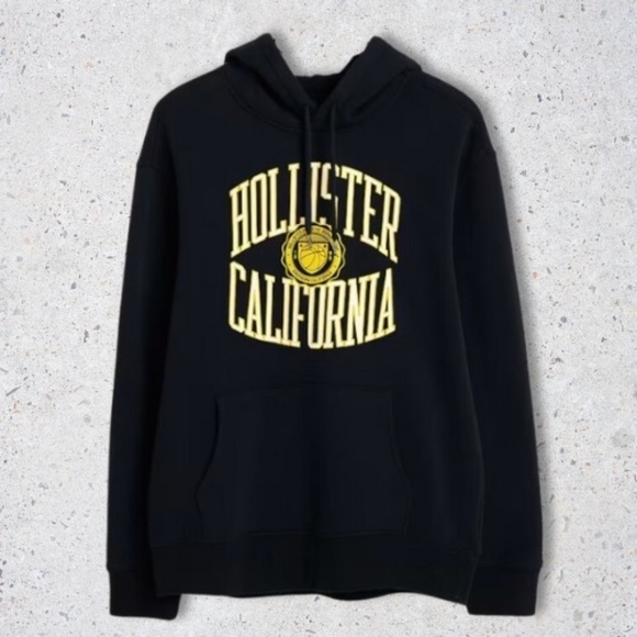 Hollister Other - Hollister California Hooded Sweatshirt Ribbed Cuffs Kangaroo Pocket Black M XL